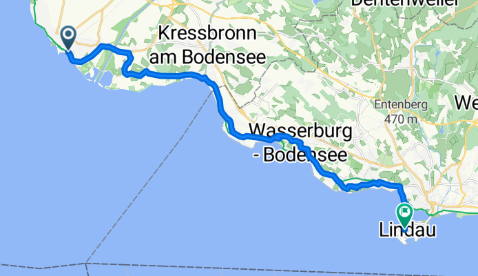 Obere Seestraße, Langenargen nach Bahnhofplatz, Lindau (Bodensee)