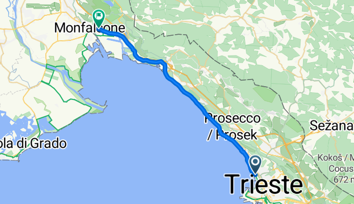 Punto Franco Vecchio, Triest nach Via Romana, Monfalcone