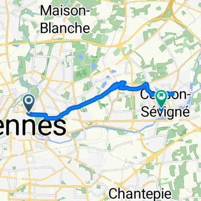 Rue de Robien, Rennes à Rue Saint-Martin, Cesson-Sévigné