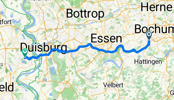 Route nach Duisburg
