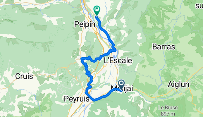 Place de la R茅publique, Malijai 脿 Route du Jas du Moine, Salignac