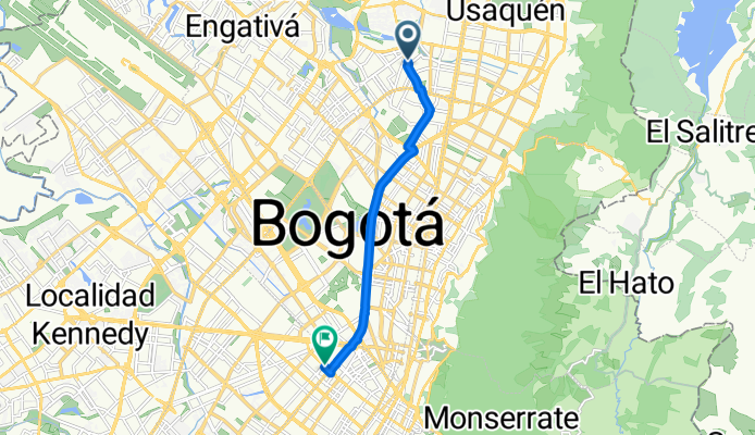 Calle 114a # 56-44 to Calle # 32-86