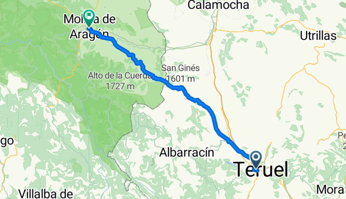 From Teruel to Molina de Aragón