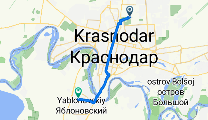 Зиповская улица, Краснодар до Спортивная улица, Тахтамукайский район