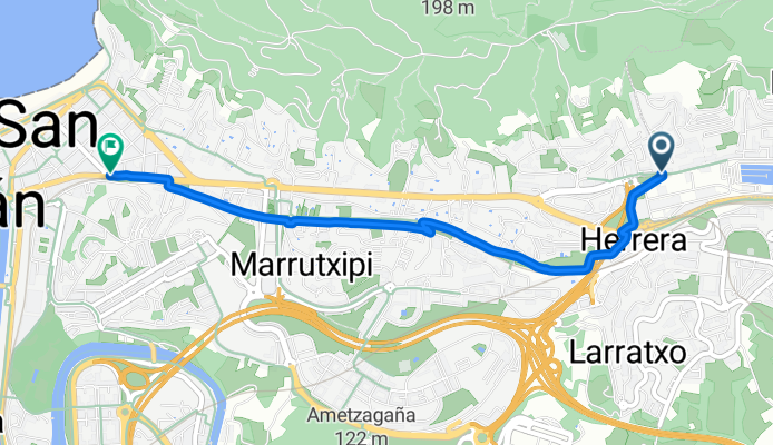 San Pedro Hiribidea Pasaia, Donostia / San Sebastián to Secundino Esnaola Kalea, Donostia / San Sebastián