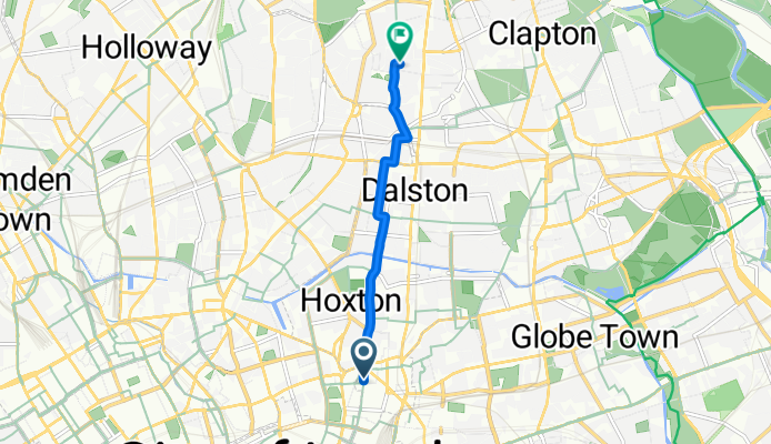 Scrutton Street, London to Walford Road, London