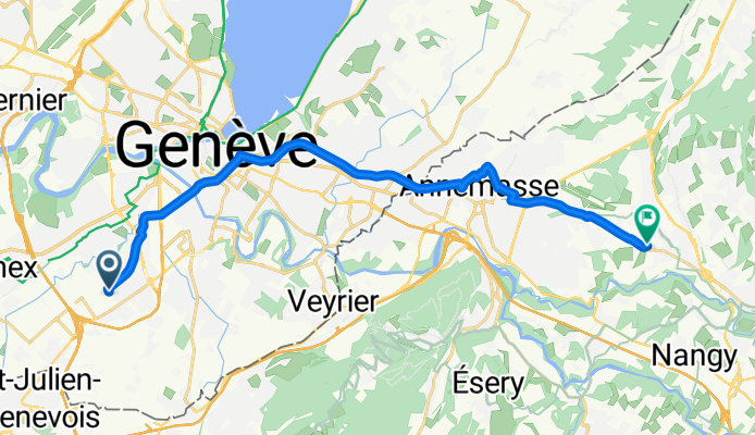 Chemin du Pont-du-Centenaire, Plan-les-Ouates à Chemin Lapraz, Cranves-Sales