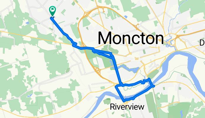 Evergreen Dr, Moncton to Evergreen Dr, Moncton