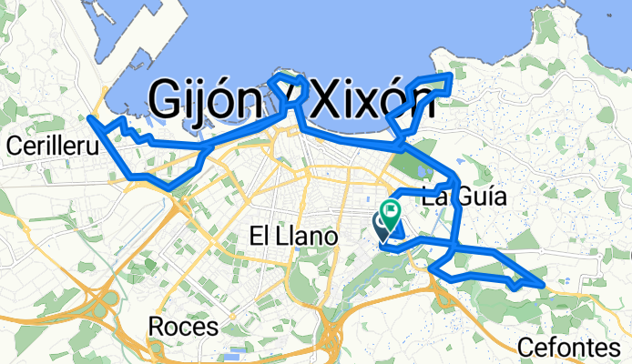 Calle de Corín Tellado, Gijón a Calle de Corín Tellado, Gijón