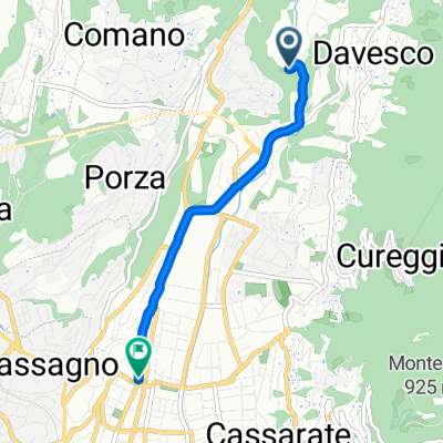 Via alla Stampa, Canobbio a Via Antonio Vanoni, Lugano