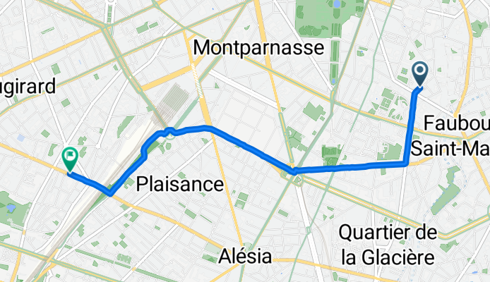 Rue Tournefort, Paris à Rue de Vouillé, Paris