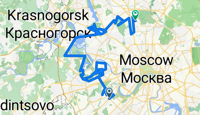 От Ломоносовский проспект, Москва до улица Академика Комарова 20, Москва