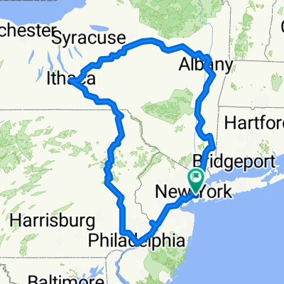 NYC -&gt; Albany -&gt; Ithaca -&gt; Philly -&gt; NYC