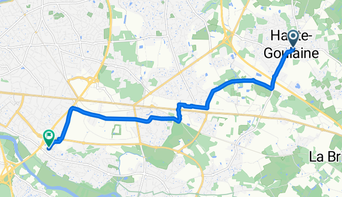 Place Yolande de Goulaine, Haute-Goulaine à Rue Anne de Bretagne, Vertou