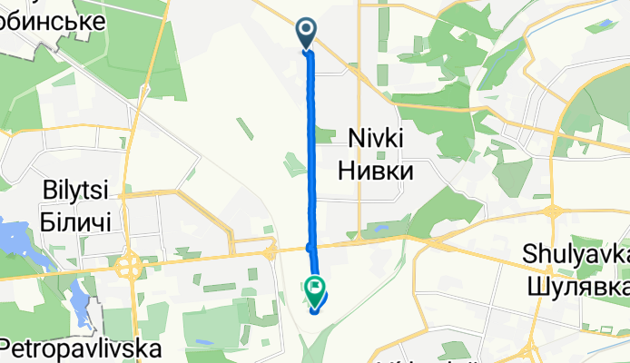От вулиця Мрії 17А, Київ до Чистяківський провулок 7/33, Київ