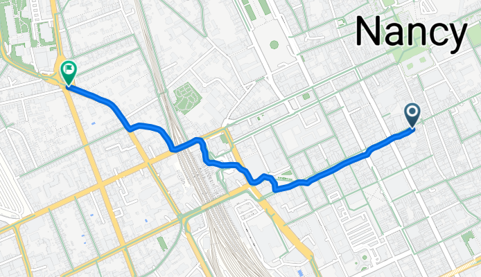 Rue Pierre Fourier, Nancy à Avenue de la Libération, Nancy