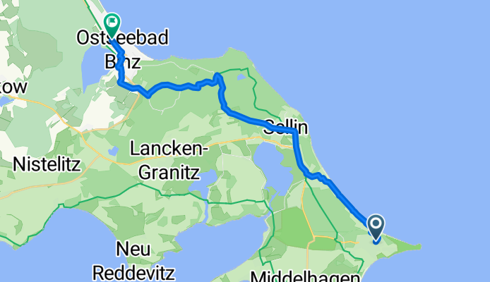 Thiessower Straße, Göhren nach Dollahner Straße, Binz