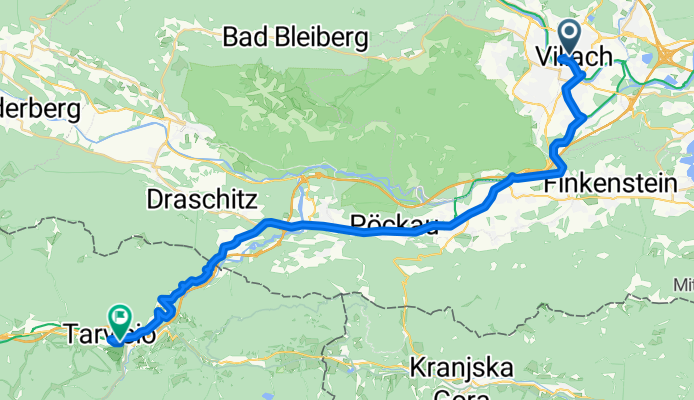 Bahnhofplatz, Villach nach Largo Piave, Tarvis