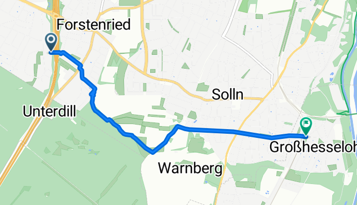 Königswieser Straße, München nach Kreuzeckstraße, Pullach im Isartal