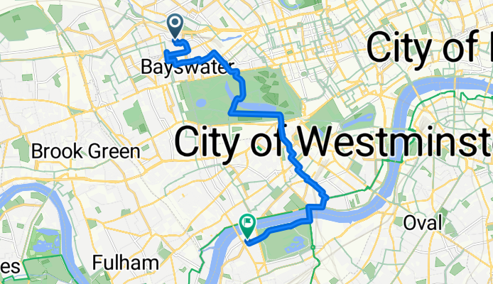 Durham Terrace, London to Howie Street, London
