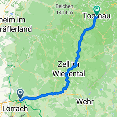 Röttler Straße, Lörrach à Friedrichstraße, Todtnau