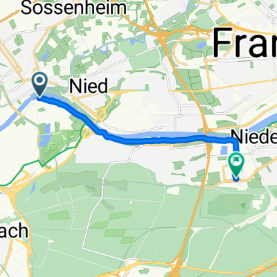 Höchster Weg, Frankfurt am Main nach Lyoner Straße, Frankfurt am Main