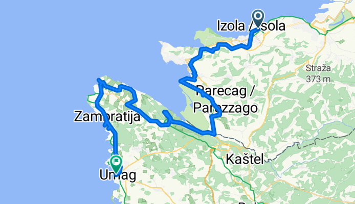 Izola nach Umag, auf einem Teil der Parenzana