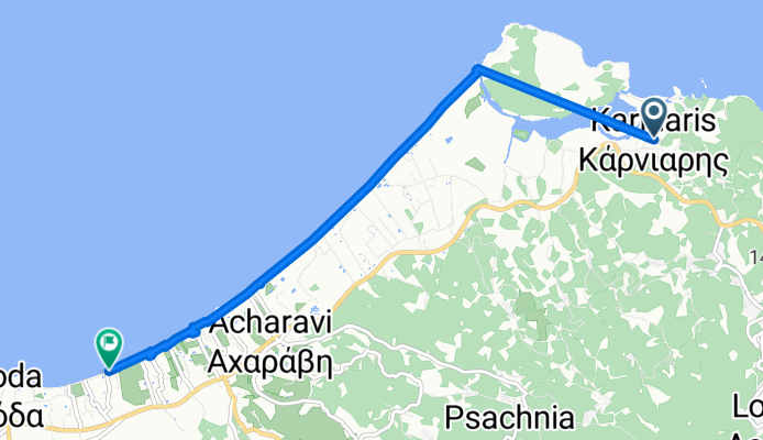 end of acharavi beach Back to roda