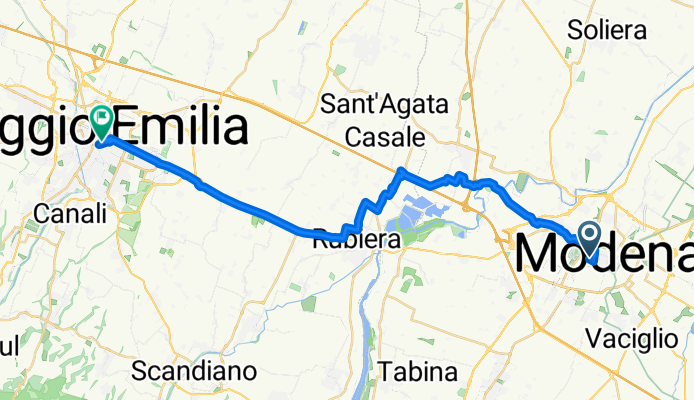 Via Elia Rainusso, Modena nach Via Giuseppe Lamberti, Reggio nell'Emilia