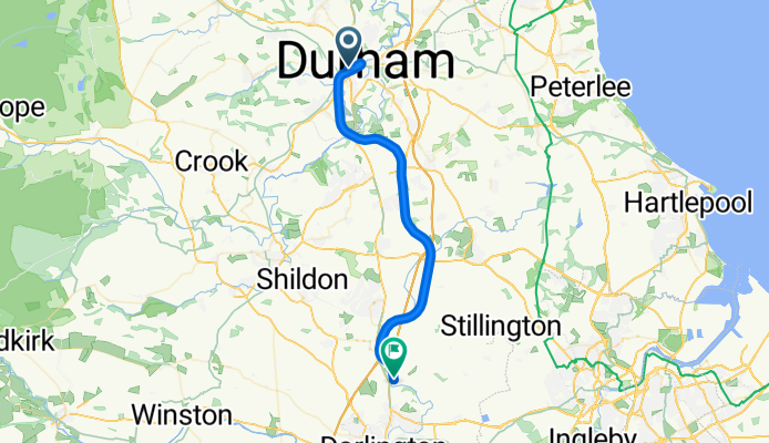 Newcastle Road, Durham to Ketton Lane, Darlington