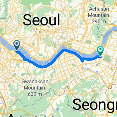 Route from 서강대교남단 한강공원