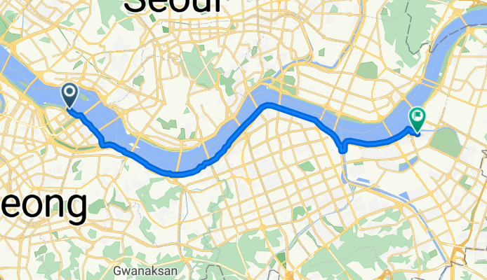 Route from 서강대교남단 한강공원