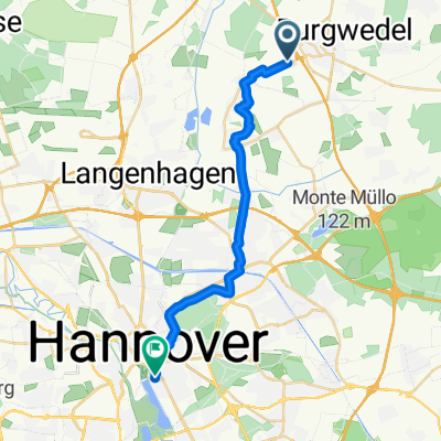 Isernhägener Straße, Burgwedel nach Wiesenstraße, Hannover