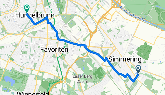 Kaiser-Ebersdorfer-Straße, Vienna to Schloßgasse, Vienna