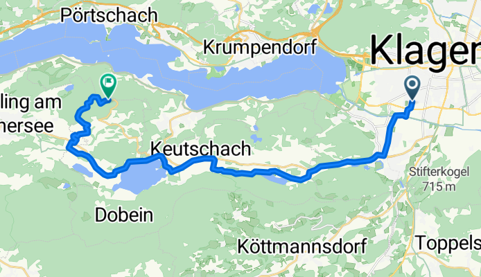 Von Klagenfurt am Wörthersee bis Keutschach am See