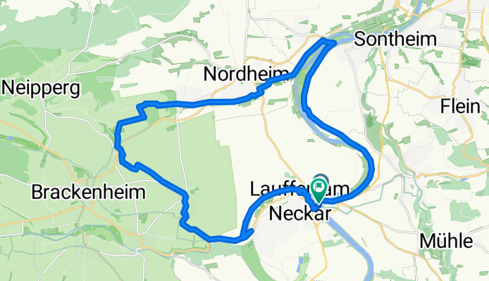 Lauffen (Marktplatz)-Nordheim-Brackenheim-Meimsheim Rundtour "Beginner" (Z1)