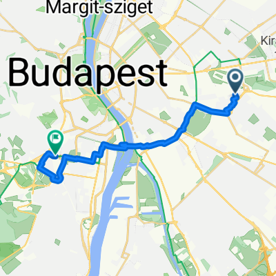 Route to Kelenföld vasútállomás