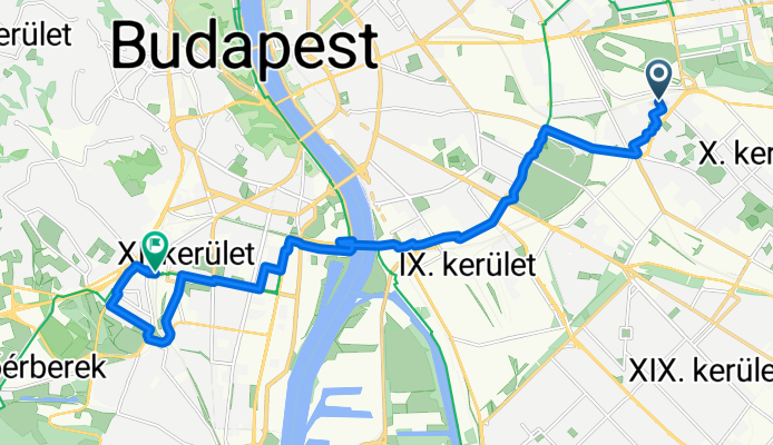Route to Kelenföld vasútállomás