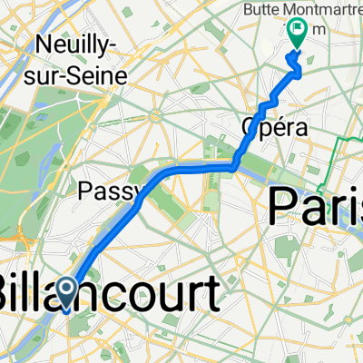 Rue Joseph Frantz, Issy-les-Moulineaux à Place du Tertre, Paris