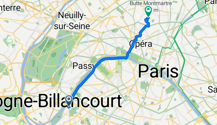 Rue Joseph Frantz, Issy-les-Moulineaux à Place du Tertre, Paris