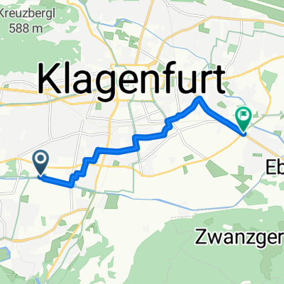 Route nach Klagenfurt am Wörthersee