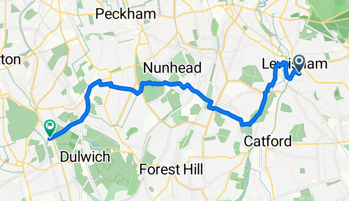 Clarendon Rise, London to Rosendale Road, London