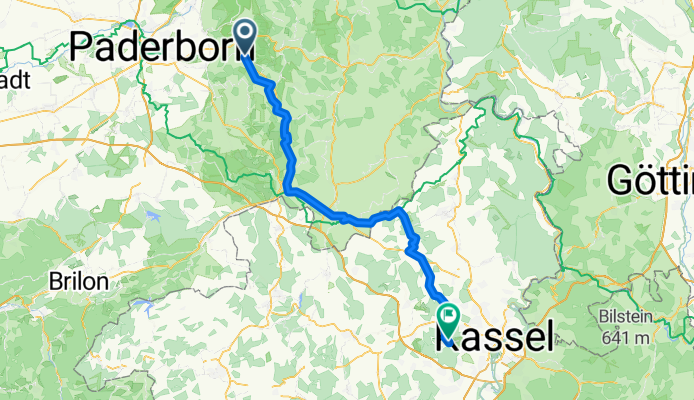 Cheruskerstraße, Altenbeken nach Schloßpark Wilhelmshöhe, Kassel