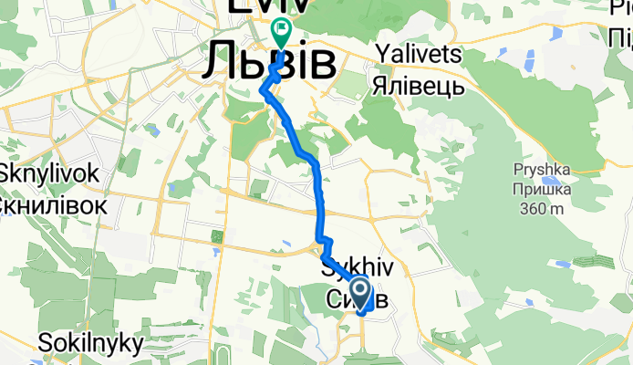Червоної Калини проспект, Львів to Соборна площа, Львів