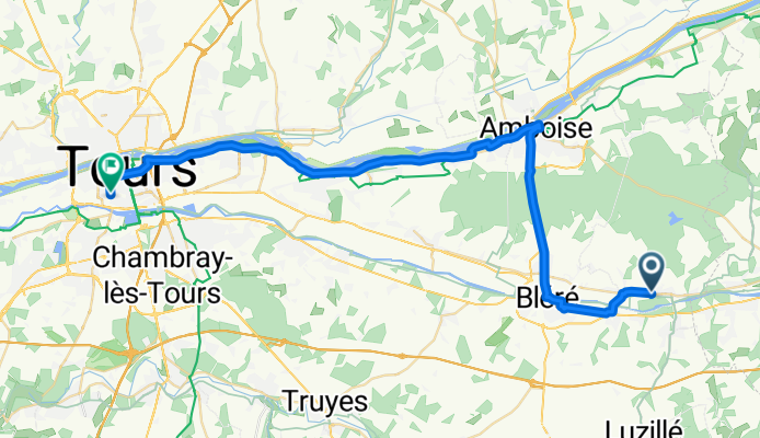 Rue du Château, Chenonceaux nach Rue Giraudeau, Tours