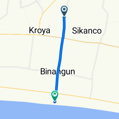 Jalan Sibakung Grujugan No.1 to Jalan Binangun - Pantai Widarapayung