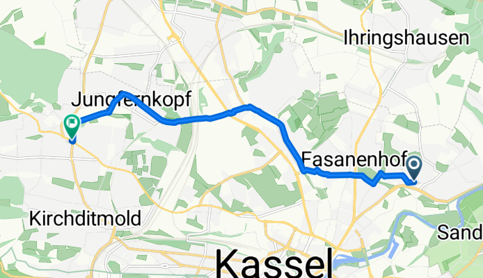 Am Teichhof, Kassel nach Hainbuchenstraße, Kassel