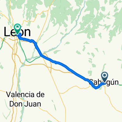Carretera Arriondas, Sahagún nach Calle del Fray Luis de León, León