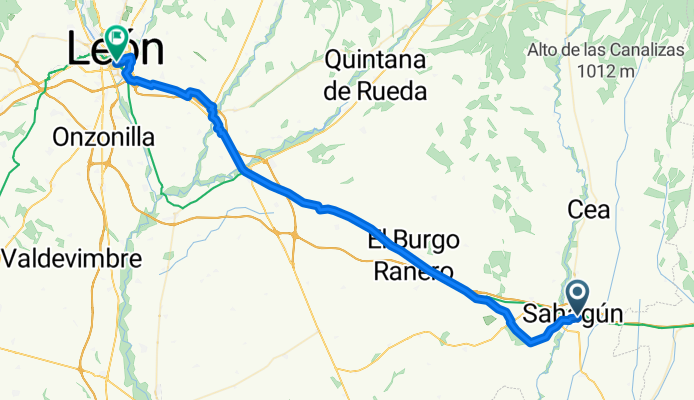 Carretera Arriondas, Sahagún nach Calle del Fray Luis de León, León