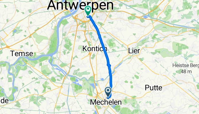 Kerkhoflei, Mechelen naar Paradeplein, Antwerpen